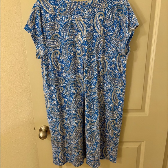 J. Jill Blue and White Paisley Shift Dress Large Petite - Vacation, summer - Picture 3 of 6